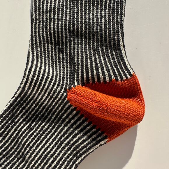 Hansel from Basel Umbrella Crew Socks Black Orange White Womens Sizes 6-9.5 NWT - Picture 11 of 14